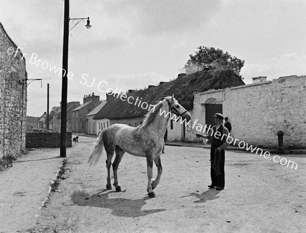 MAN WITH HORSE IN STREET